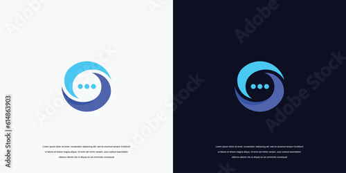 logo letter o, logo chat