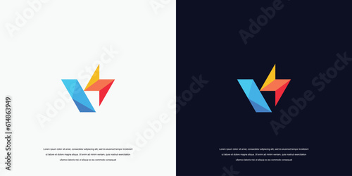 letter V logo, voltage logo symbol