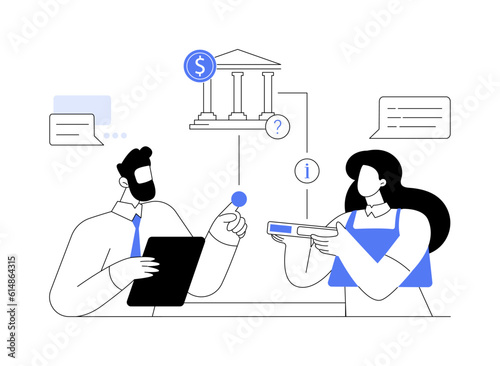 Personal bank assistant abstract concept vector illustration.