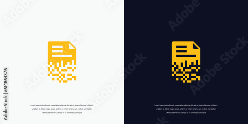 Digital Document logo, Pixel Document logo