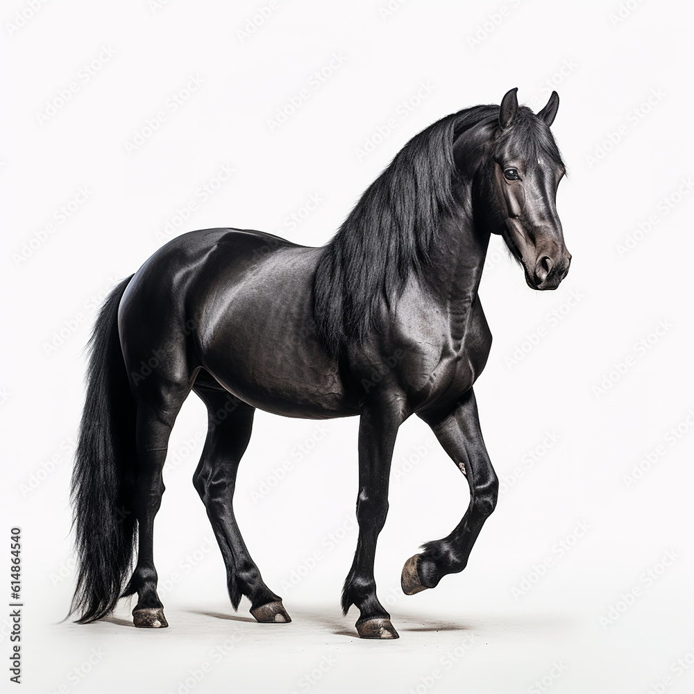 Obraz premium black horse isolated on white