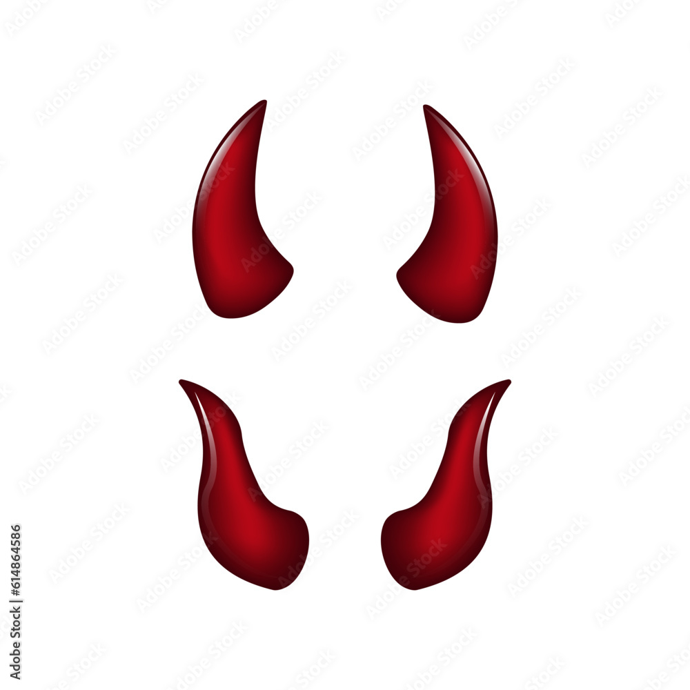 Devils Horns. Good For Halloween Party. Satan Horns Symbol Isolated Illustration