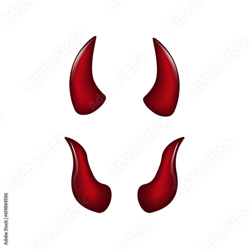 Obraz na płótnie Devils Horns. Good For Halloween Party. Satan Horns Symbol Isolated Illustration w salonie