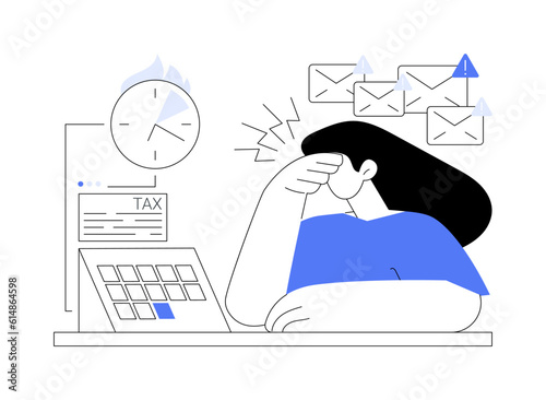 Tax deadline abstract concept vector illustration.