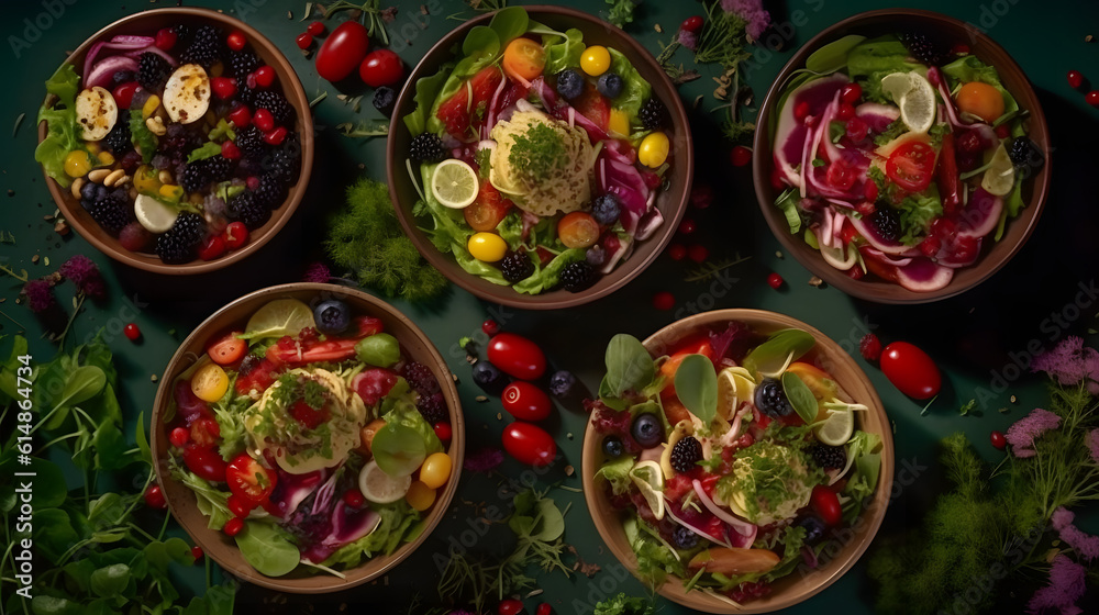 A delicious salad with many ingredients. Generative AI A delicious salad with many ingredients. Generative AI