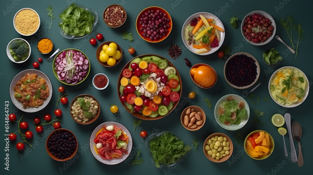 A delicious salad with many ingredients. Generative AI A delicious salad with many ingredients. Generative AI