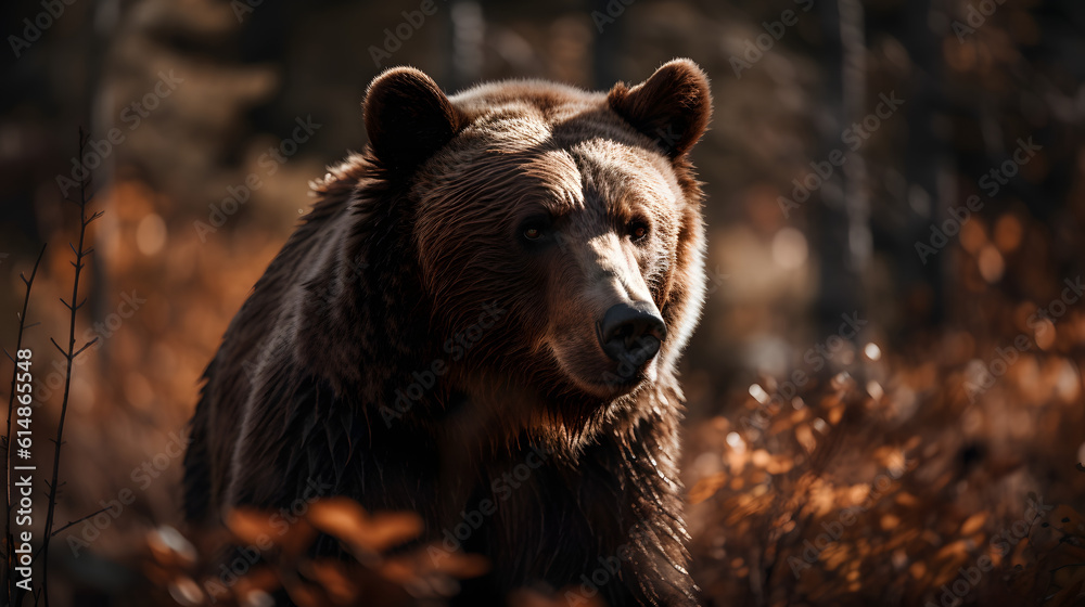 Brown Bear in the Forest. Generative AI Brown Bear in the Forest. Generative AI