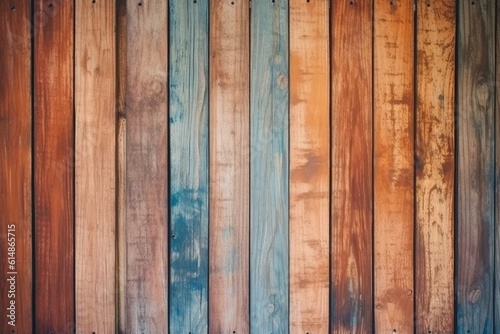 Wood texture surface. Fence made wooden planks. Generative AI