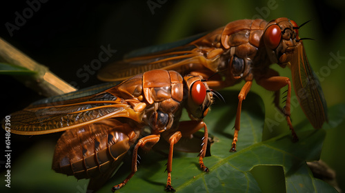 Cicada in nature. Generative AI