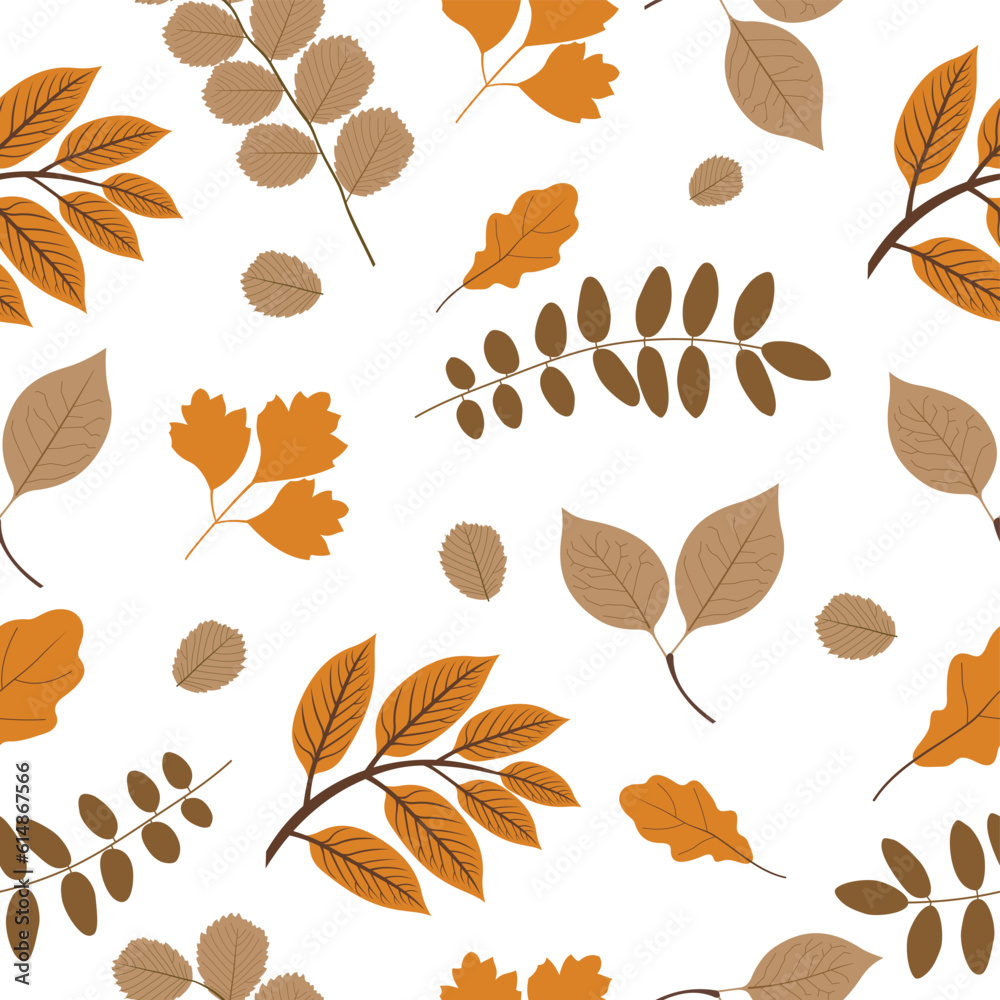 Autumn leaves pattern. Plant pattern