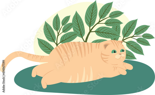 Cute cats. Vector illustration of funny fat cats