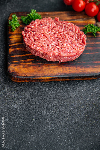 cutlet raw meat fresh ground beef, pork, chicken meal food snack on the table copy space food background rustic top view