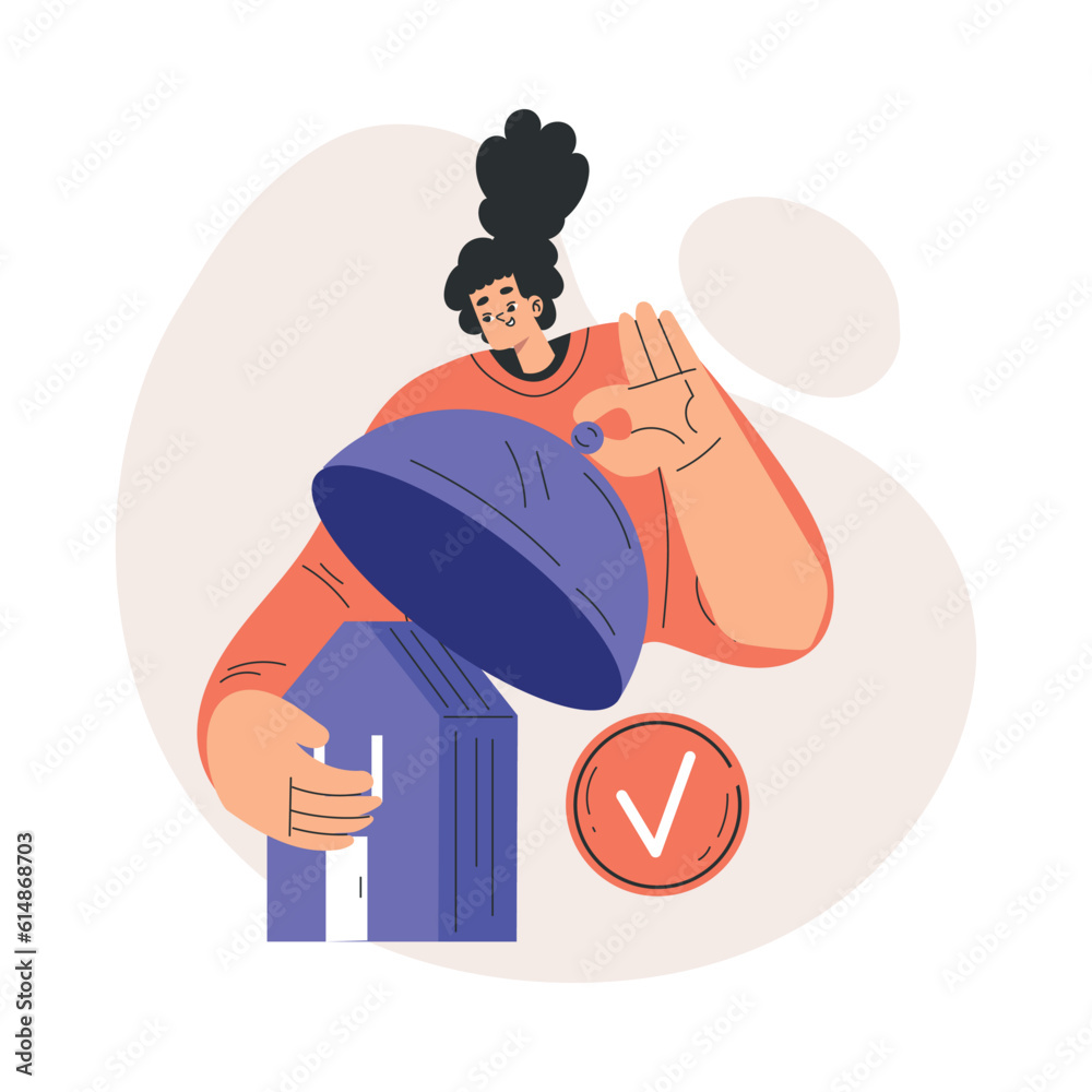 Property Insurance with Happy Woman Character with House Under Cover Vector Illustration Property Insurance with Happy Woman Character with House Under Cover Vector Illustration