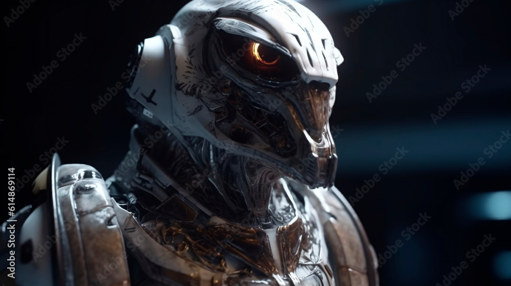 The formidable cyborg eagle in a space suit
The formidable cyborg eagle in a space suit
