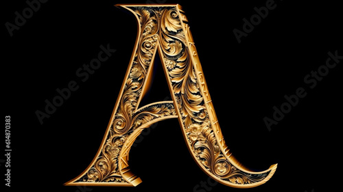 Letters of the alphabet A in different styles