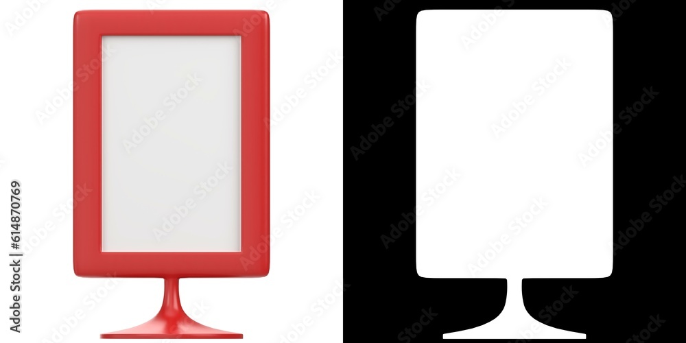 3D rendering illustration of a tabletop banner sign holder 3D rendering illustration of a tabletop banner sign holder