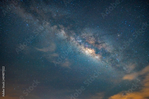 The sky, The Stars, the twinkling stars of the Milky Way solar system, visible to naked eye at night. There is noise due to shooting in low light.
