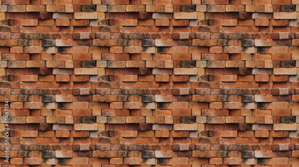 Seamless brick wall pattern, created with AI Generative Technology Seamless brick wall pattern, created with AI Generative Technology