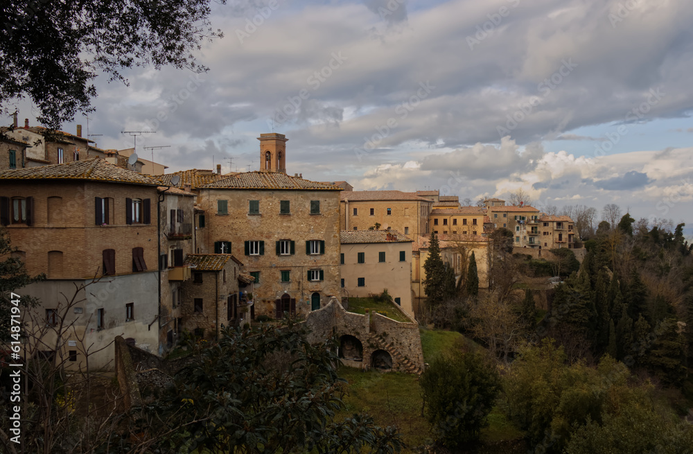 Typical houses of the village of Volterra.