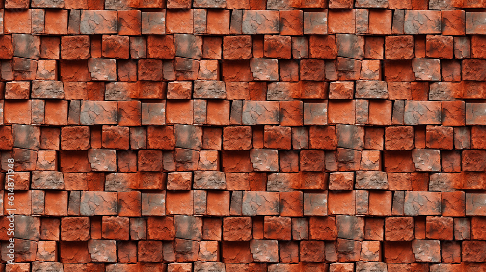 Obraz premium Seamless brick wall pattern, created with AI Generative Technology
