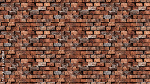 Seamless brick wall pattern, created with AI Generative Technology