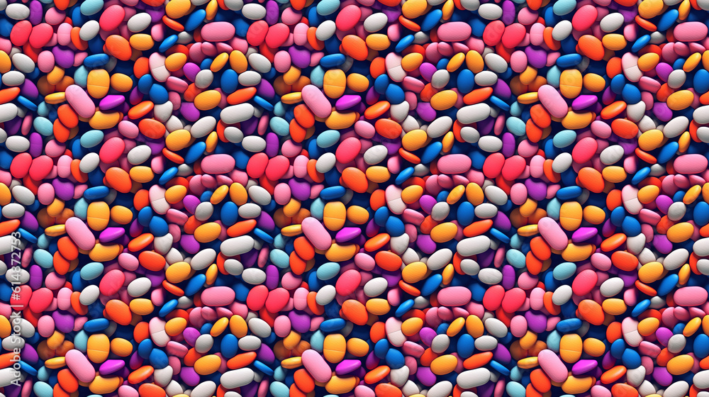 Seamless pills and medicine pattern, created with AI Generative Technology Seamless pills and medicine pattern, created with AI Generative Technology