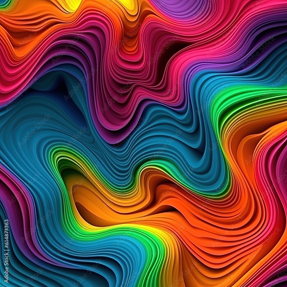 Abstract background, frozen neon wave explosion motion, generative AI.