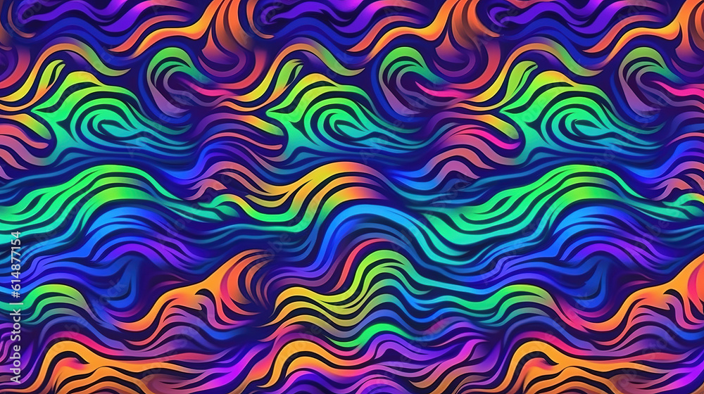abstract modern design wallpaper made out of neon light waves, ai generated image