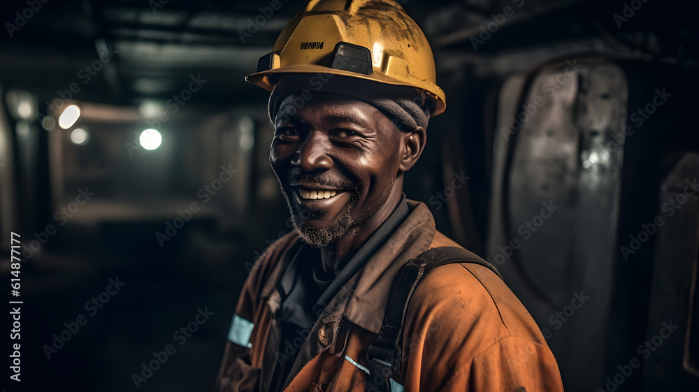 African Mine Worker with smile