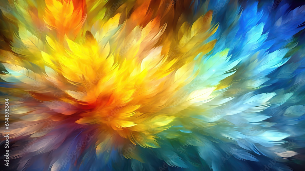 beautiful feather inspired wallpaper, made out of powder, ai generated