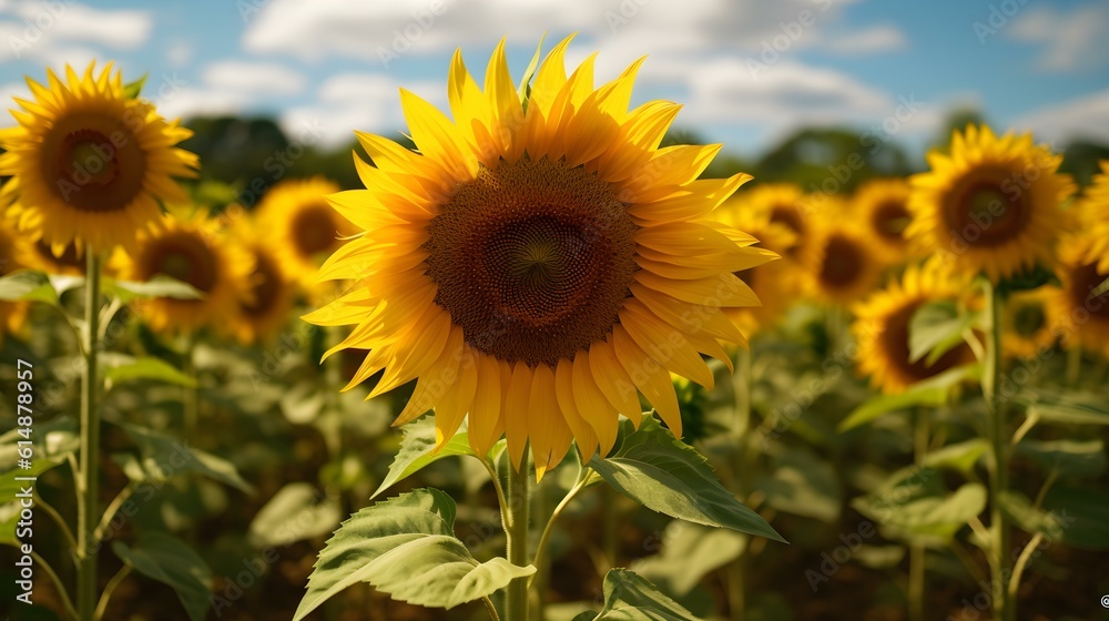 Sunflowers Field in the Summer Sun