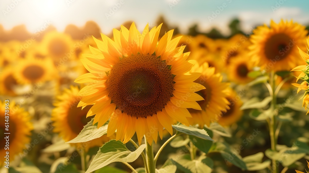 Sunflowers Field in the Summer Sun
