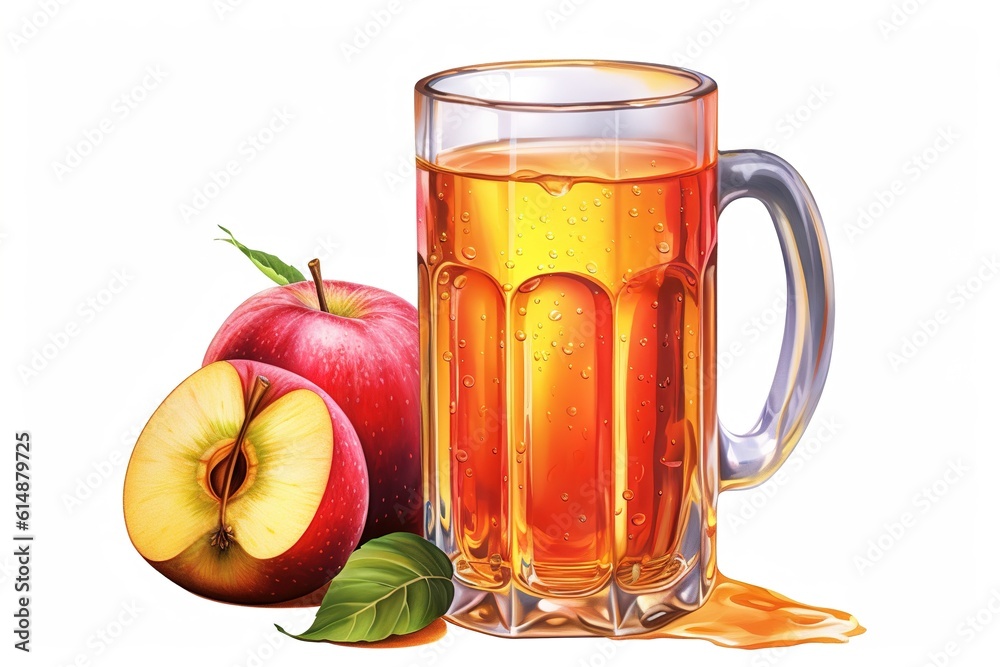 apple cider isolated on white background. Generated by AI. apple cider isolated on white background. Generated by AI.