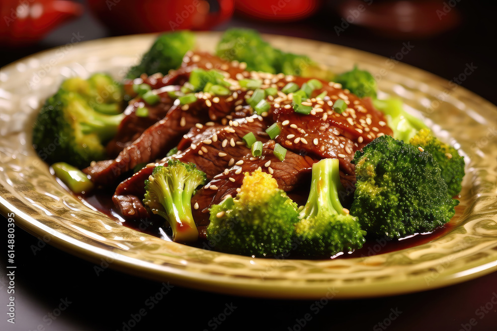 Beef and brocoli - Keto Diet - ai generated