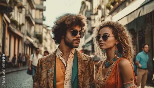 A multi ethnic group of young adults standing outdoors, looking confident generated by AI