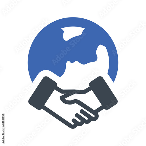 Global business deal icon