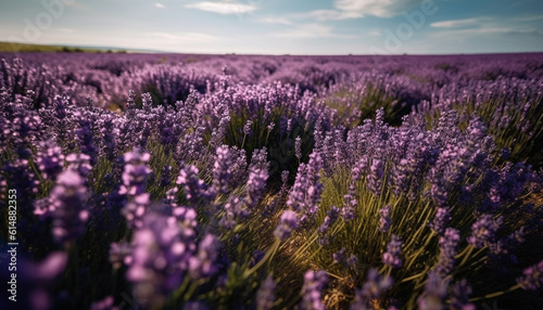 Aromatic lavender fields in Plateau de Valensole, a French idyll generated by AI