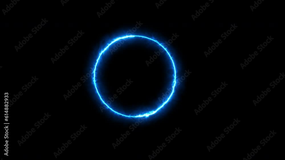 Background multi-colored circle. Spectrum looped animation light glowing neon lines.