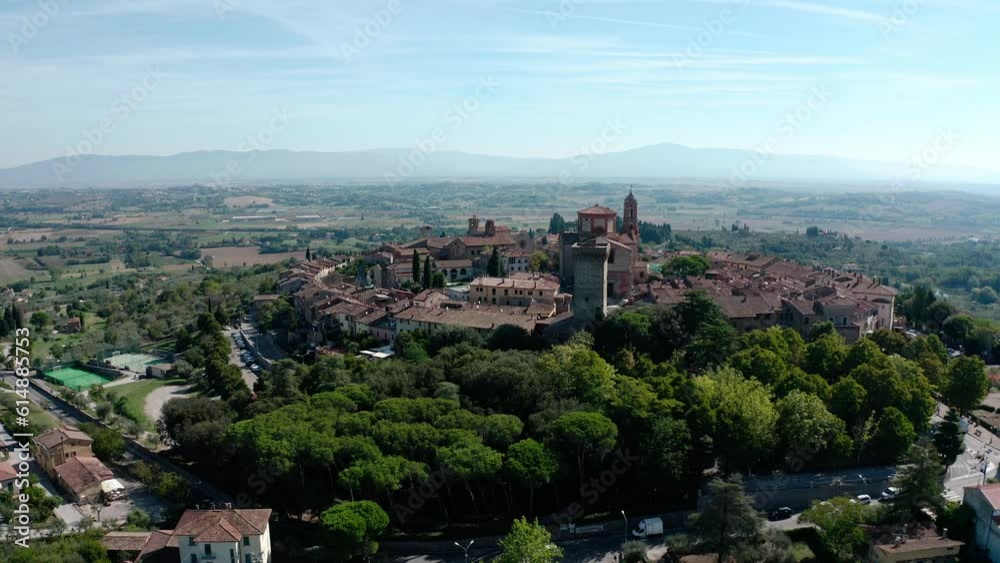 aerial view of the town of lucignano tuscany aerial view of the town of lucignano tuscany