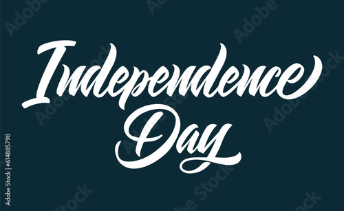 Happy Independence Day of America typography with hand-drawn lettering. Vector illustration.