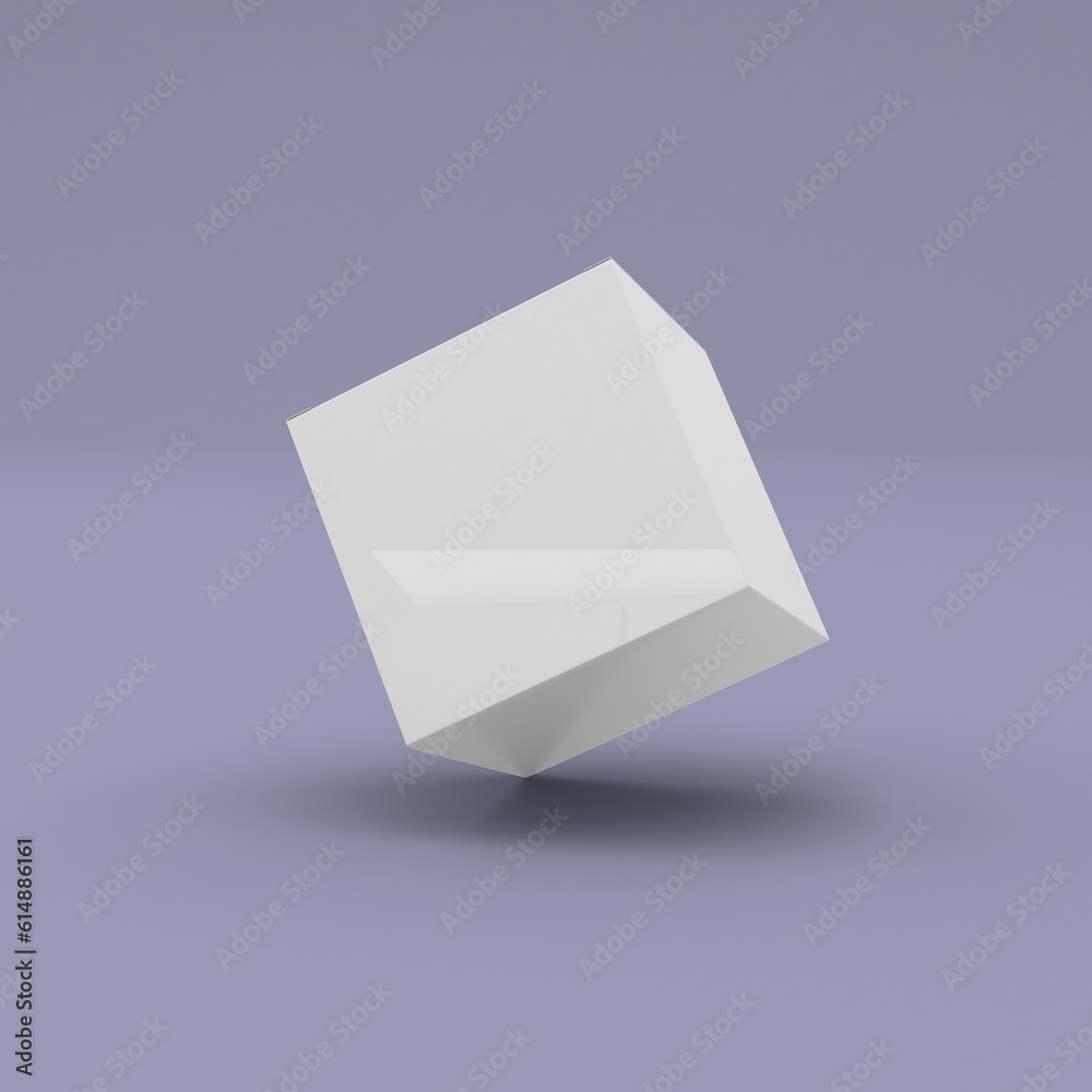 Square box, packaging template for product design mockup. On clean ...