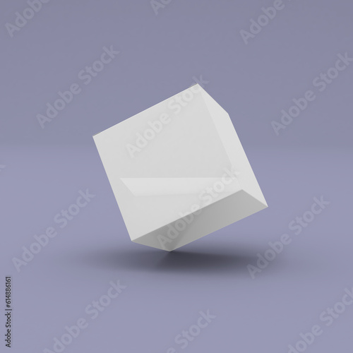 Square box, packaging template for product design mockup. On clean background