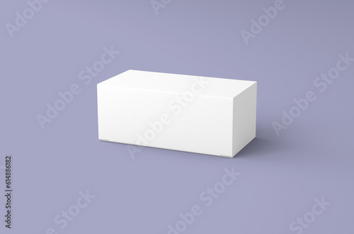 Realistic box packaging mockup for tea advertising on clean background.