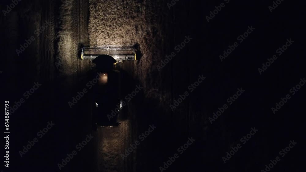 harvester at night aerial