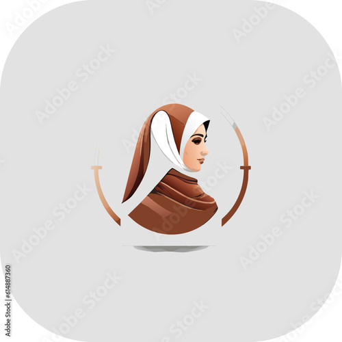 Woman hijab logo with unique concept and business card design Premium Vector, Muslim fashion hijab logo design, beautiful headscarf for Muslim women