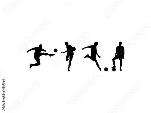 A set of Football Soccer Player Silhouettes in lots of different poses © Lutfe Saba Prionti
