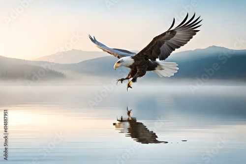 eagle in flight generated by AI technology 