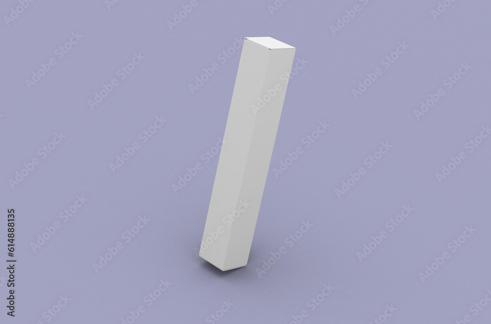 Paper box for mascara tube, packaging template for product design mockup. On clean background Paper box for mascara tube, packaging template for product design mockup. On clean background