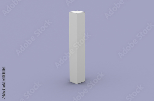 Paper box for mascara tube, packaging template for product design mockup. On clean background