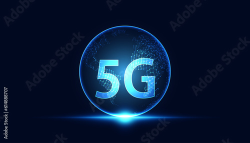 Abstract technology digital futuristic concept world 5g wireless communication technology network connection high speed internet communication on a modern background